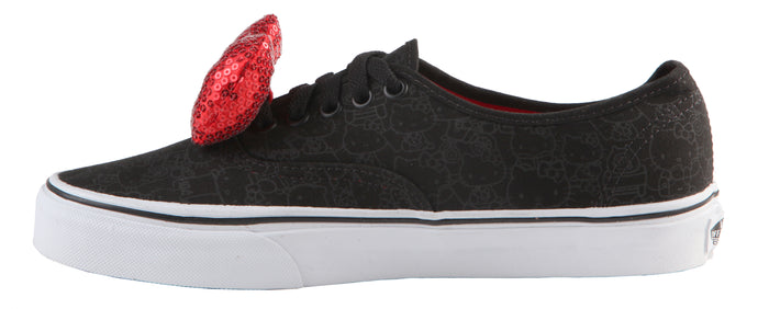 Vans Authentic Hello Kitty Bow Shoes - Women's (Hello Kitty) Black/Sequin Bow Left Side View