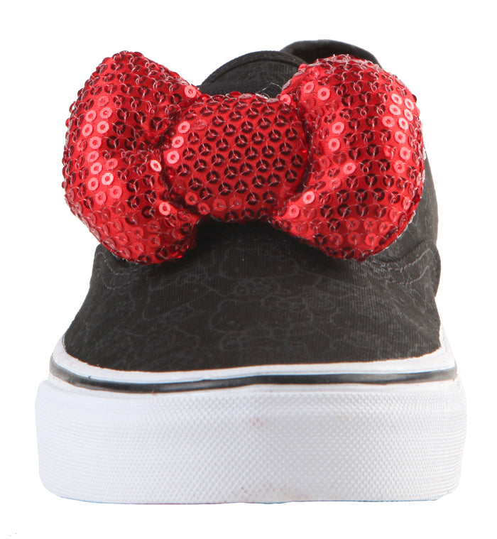 Vans Authentic Hello Kitty Bow Shoes - Women's (Hello Kitty) Black/Sequin Bow Top View