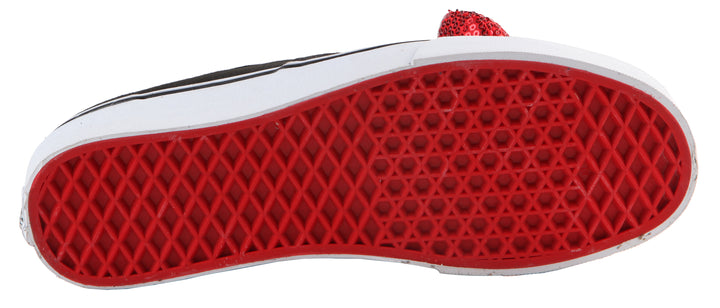 Vans Authentic Hello Kitty Bow Shoes - Women's (Hello Kitty) Black/Sequin Bow Bottom View