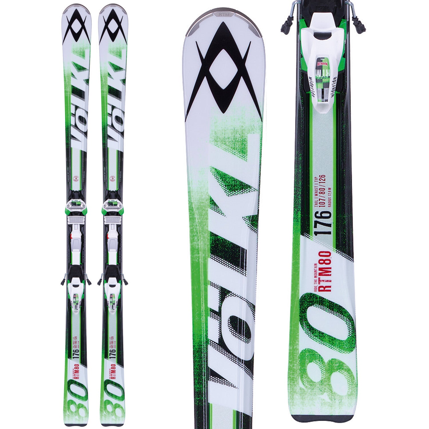Volkl RTM 80 Skis + iPT Wide Ride 12.0 Bindings 2014 – evo