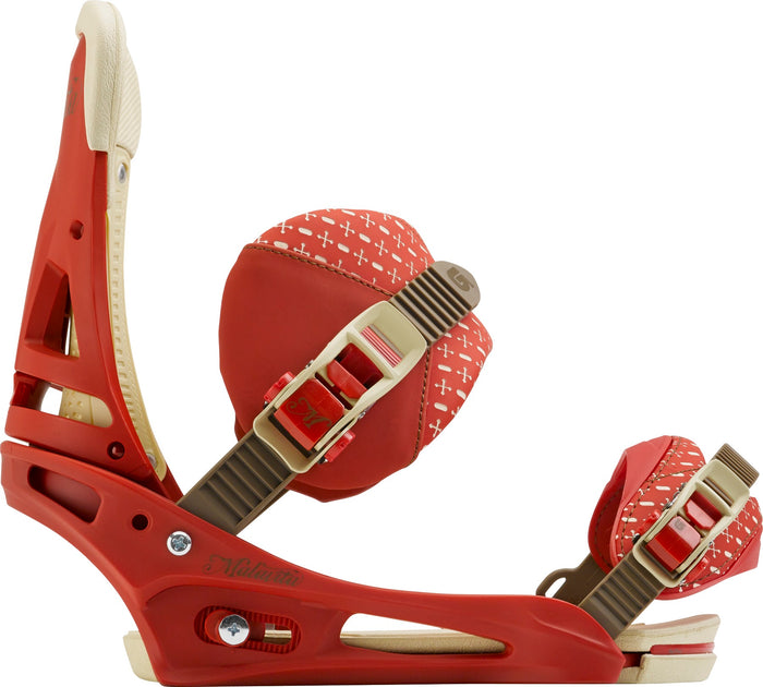 Burton Malavita Snowboard Bindings 2014 Red Wood Side View