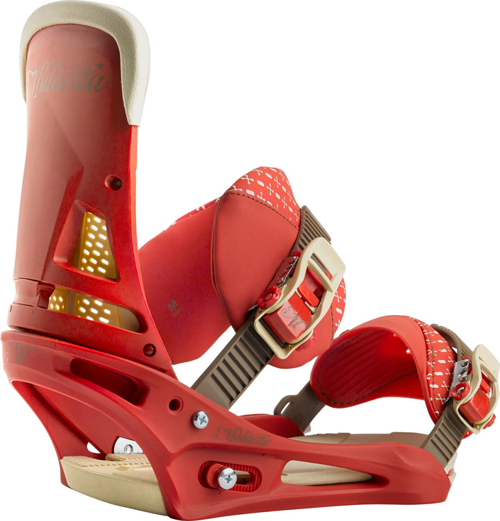 Burton Malavita Snowboard Bindings 2014 Red Wood Back View