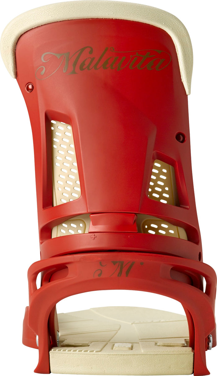Burton Malavita Snowboard Bindings 2014 Red Wood High Back View