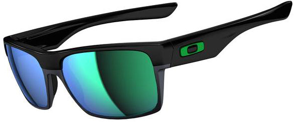 Oakley Two Face Sunglasses Polished Black/Jade Iridium