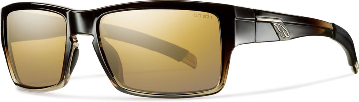 Smith Outlier Sunglasses Black Olive Fade/Polarized Gold Gradient Mirror Front View