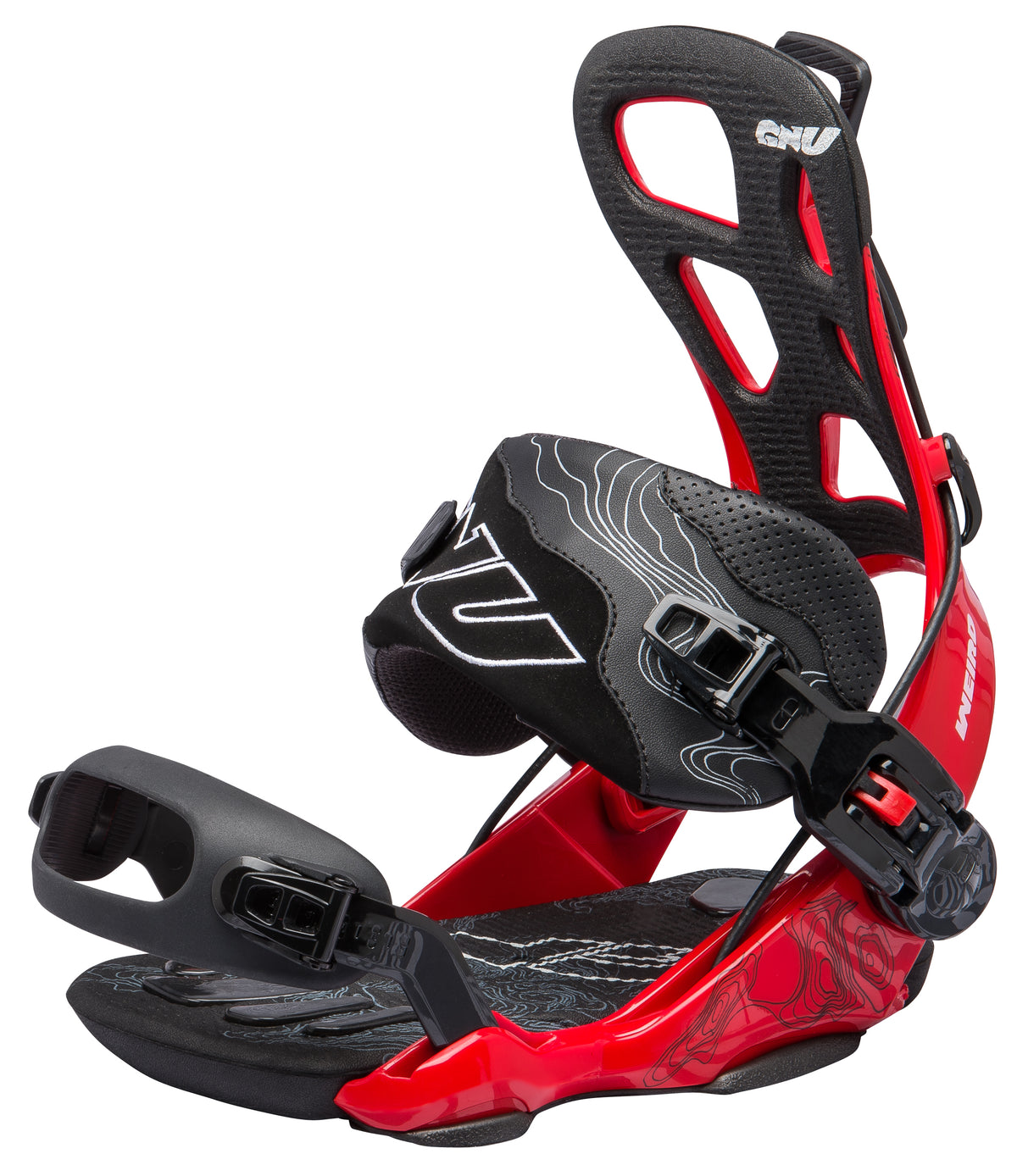 GNU Weird Snowboard Bindings 2014 Red Front View