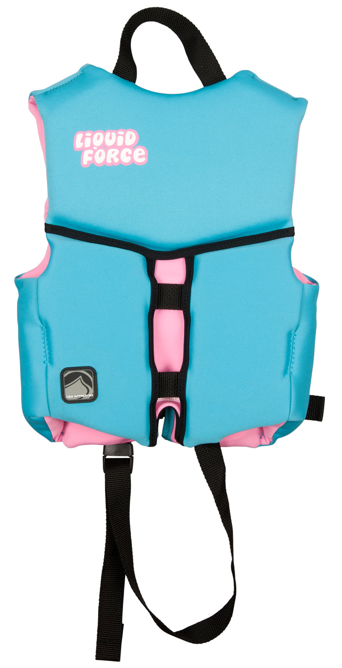 Liquid Force Dream Child CGA Wakeboard Vest - Little Girls' 2015 Teal/Pink Back View