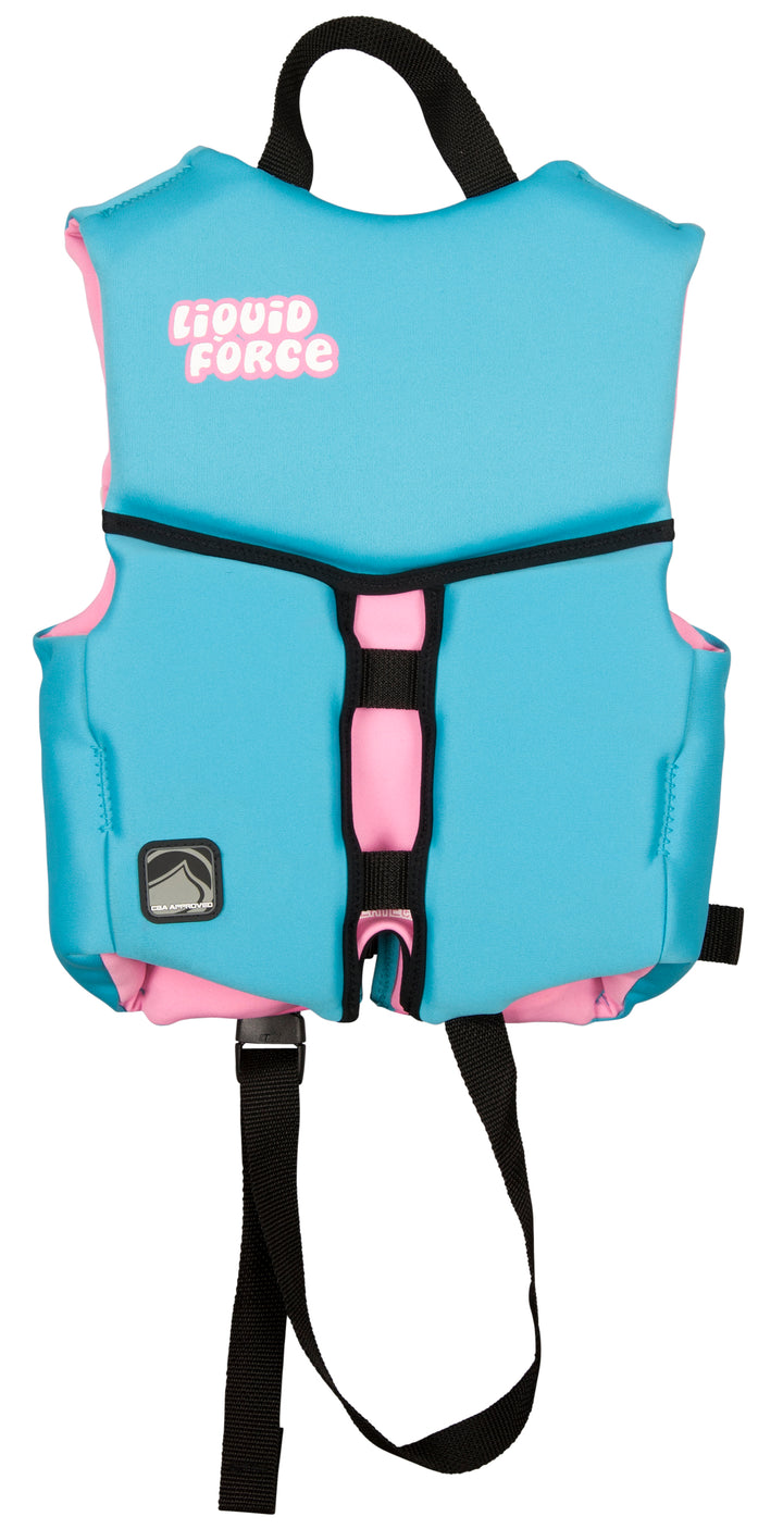 Liquid Force Dream Child CGA Wakeboard Vest - Little Girls' 2015 Teal/Pink Back View