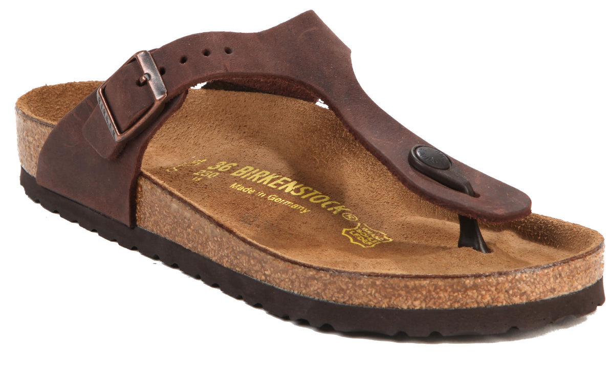 Birkenstock Gizeh Oiled Leather Sandals - Women's Habana Front View