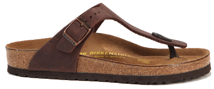 Birkenstock Gizeh Oiled Leather Sandals - Women's Habana Side View
