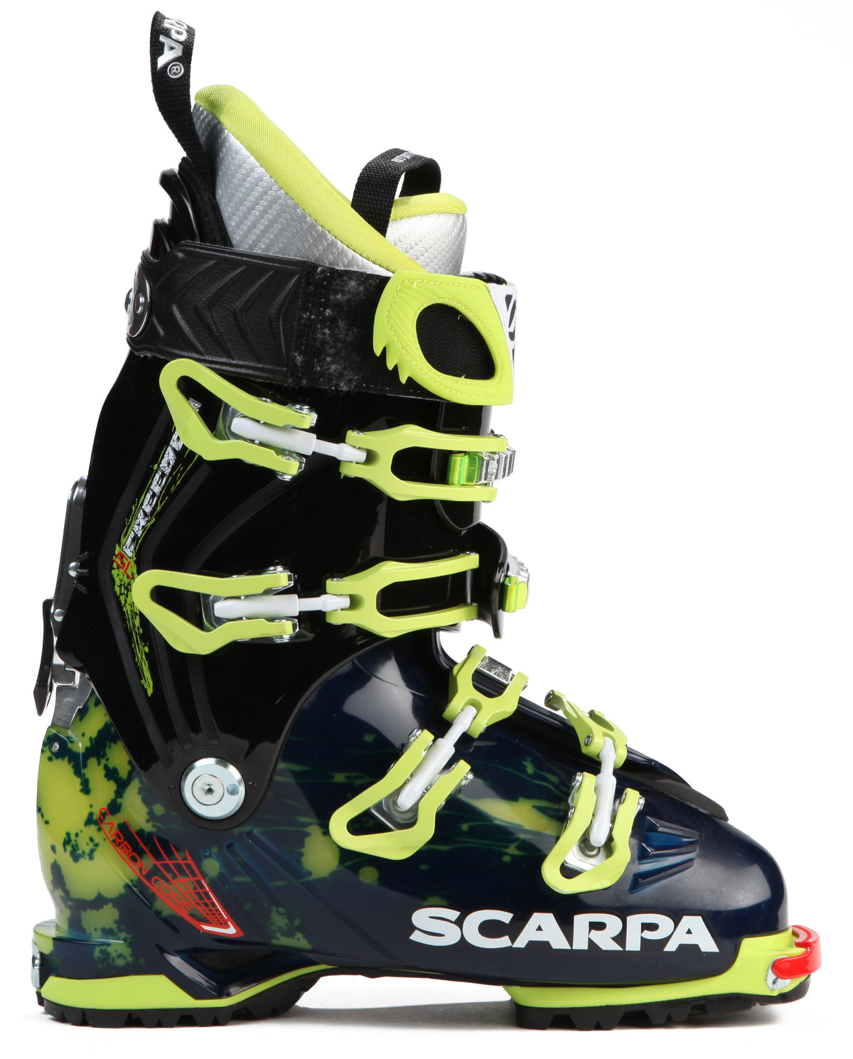 Scarpa Freedom SL Alpine Touring Ski Boots 2016 Ink Blue/Lime Side View