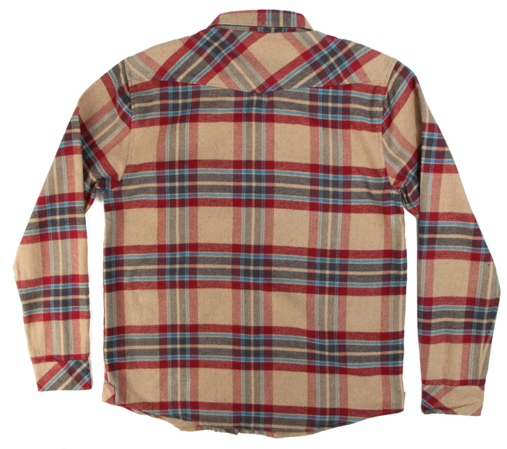Billabong Woodland Flannel Button-Down Shirt Camel Back View