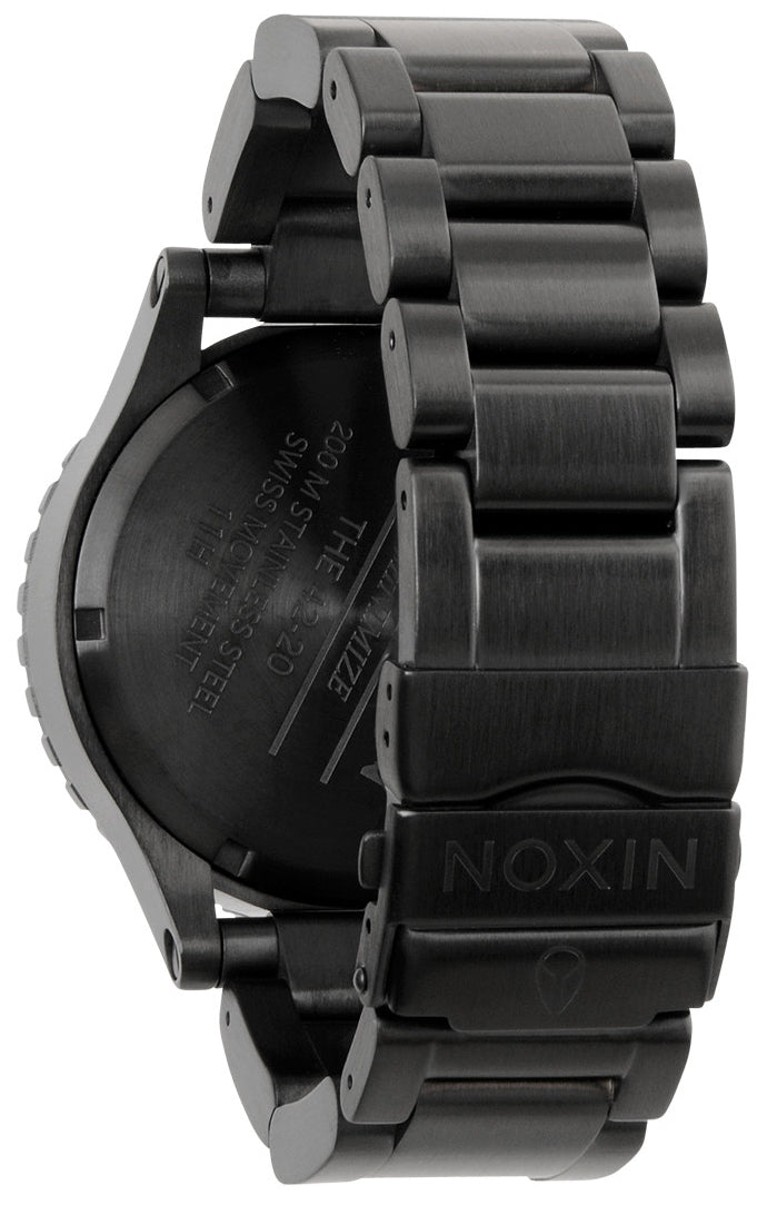 Nixon The 42-20 Tide Watch All Black/Black Crystal Back View