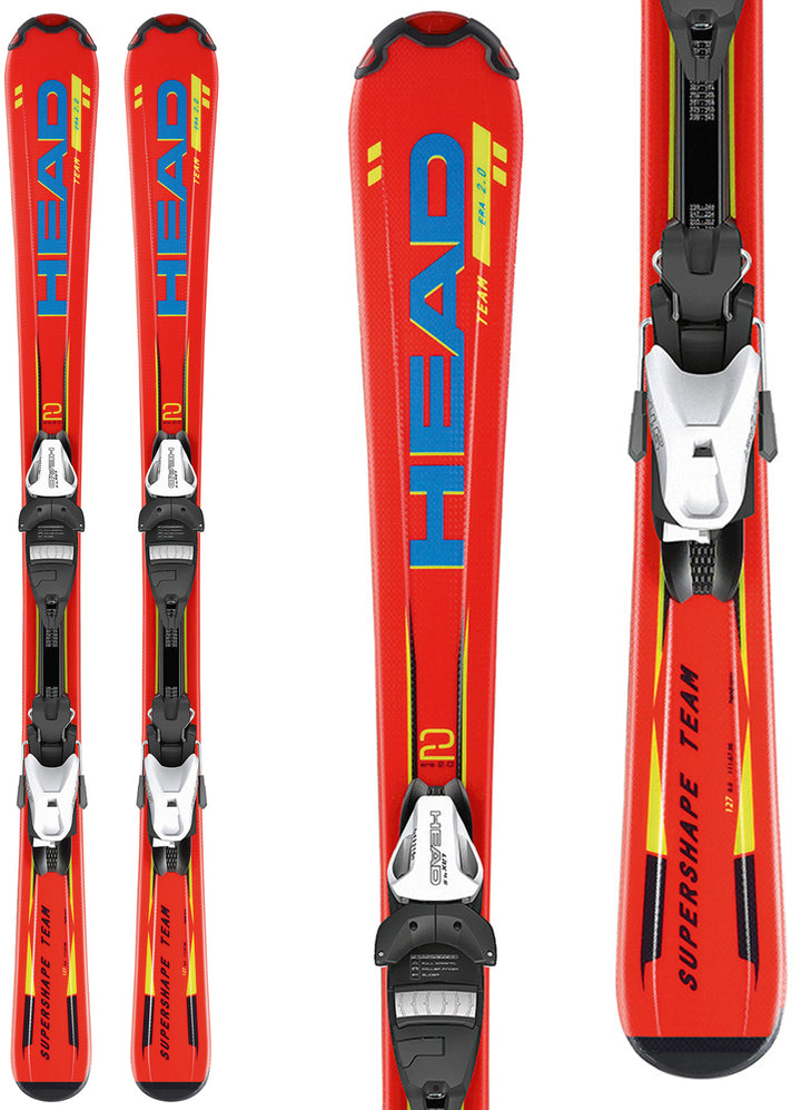 Head Supershape Team LR Skis + LRX 7.5 AC Bindings - Kid's 2014