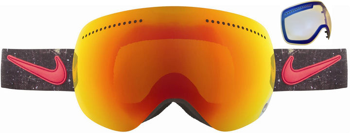 Dragon Nike APX Goggles Nike Grunge/Red Ionized+Yellow Blue Ionized Front View