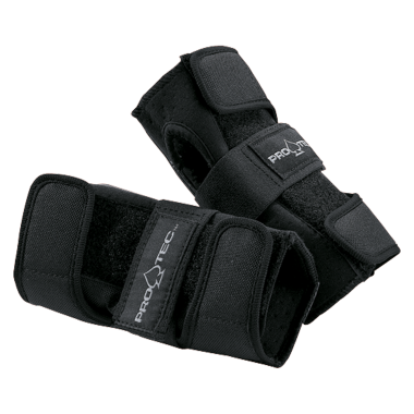 Pro-Tec Street Skateboard Wrist Pads Black Front View