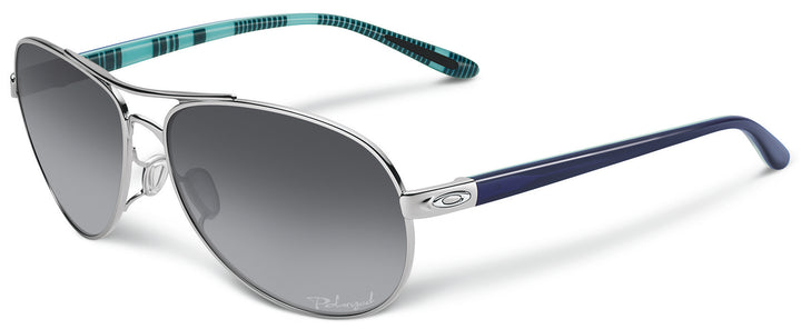 Oakley Feedback Sunglasses - Women's Polished Chrome/Grey Gradient Polarized