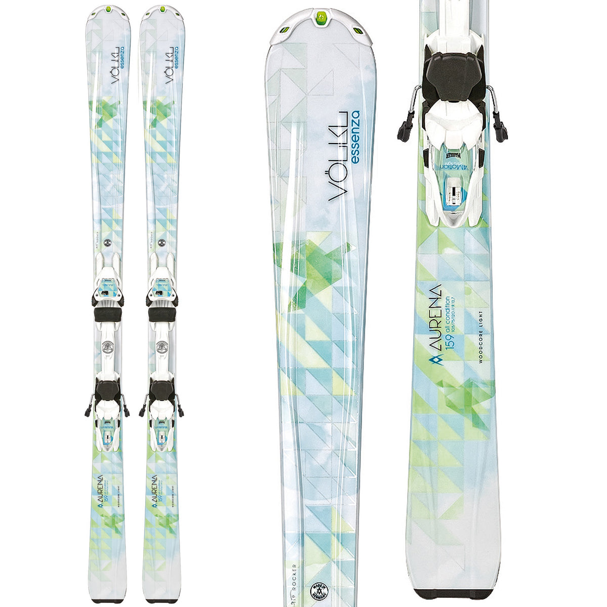 Volkl Aurena Skis + Essenza 4Motion 10.0 Bindings - Women's 2014