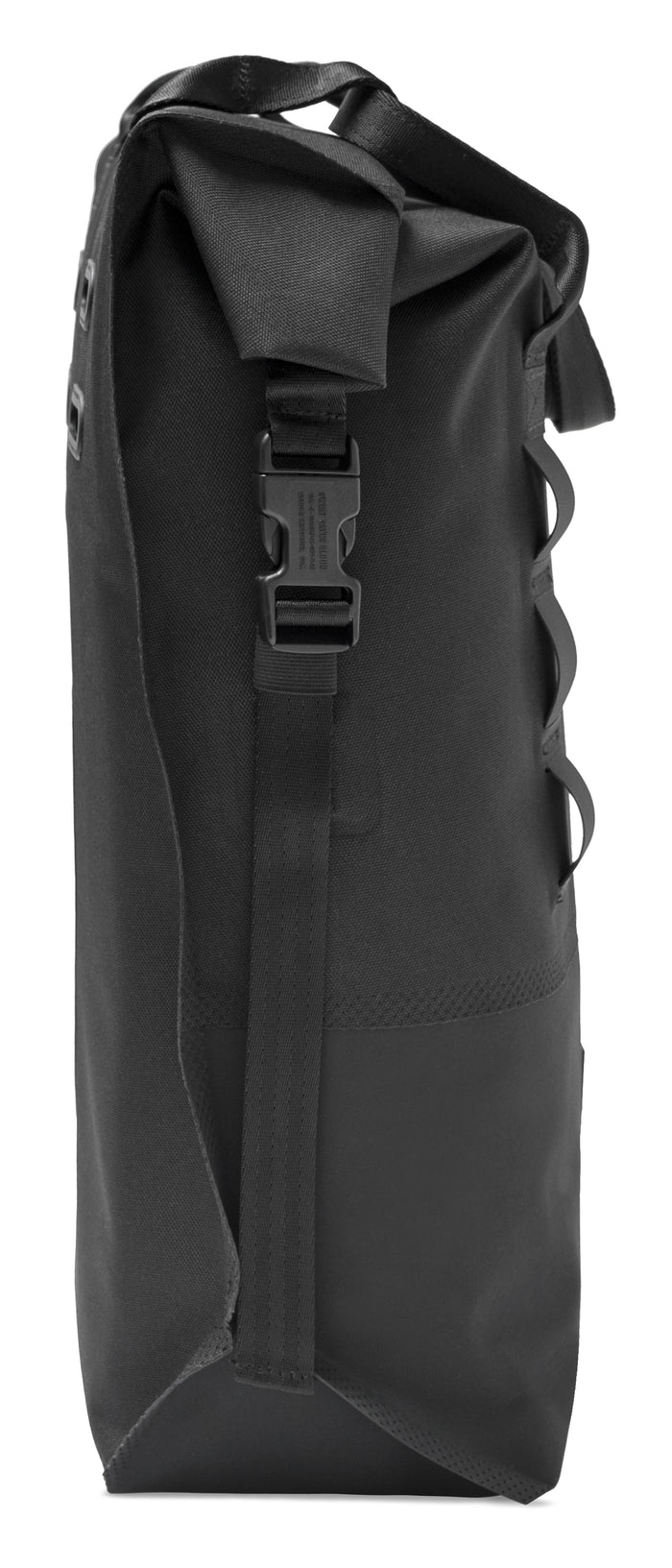 Chrome Saddlebag Rolltop 20L Pannier Black Side View