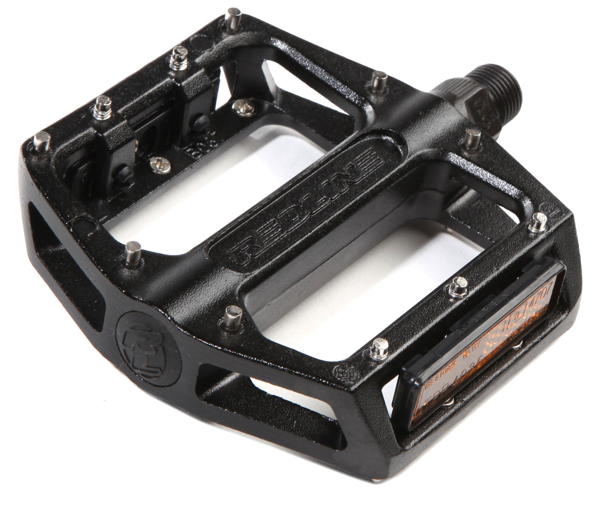 Redline Lo-Pro Alloy Platform Pedals - Loose Bearings Black Detail 1 View