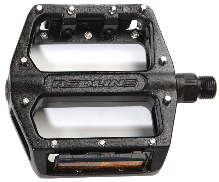 Redline Lo-Pro Alloy Platform Pedals - Loose Bearings Black Detail 3 View