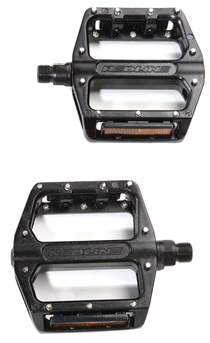 Redline Lo-Pro Alloy Platform Pedals - Loose Bearings Black Detail 2 View
