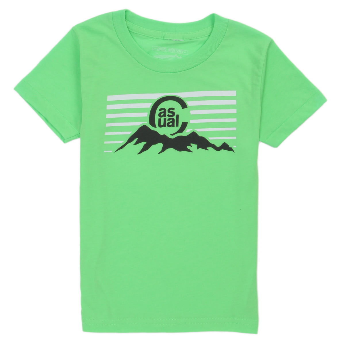 Casual Industrees C Mountain (Ages 2-6) T-Shirt - Little Kids' Neon Heather Green Front View