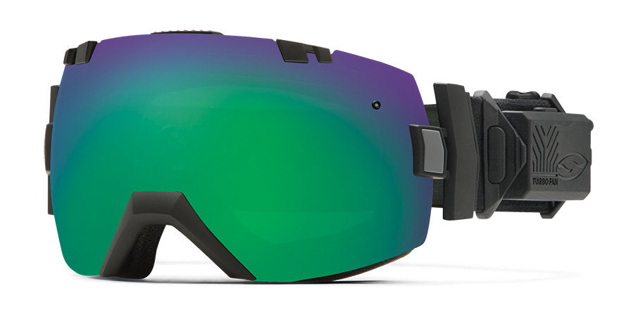 Smith I/OX Elite Turbo Fan Goggles Black/Green SOL-X & Red Sensor