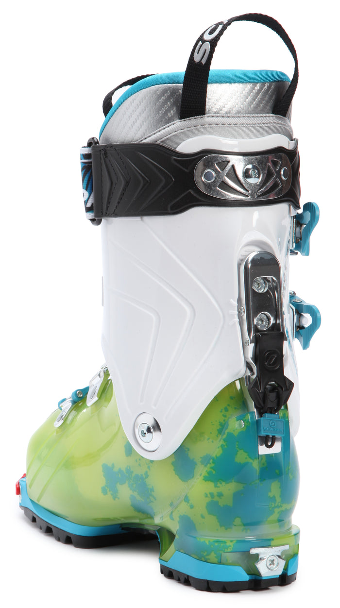 Scarpa Freedom SL Alpine Touring Ski Boots - Women's 2016 Lime/Turquoise Back View