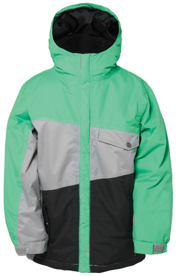 686 Authentic Angle Jacket - Big Boys' Green Colorblock Front View