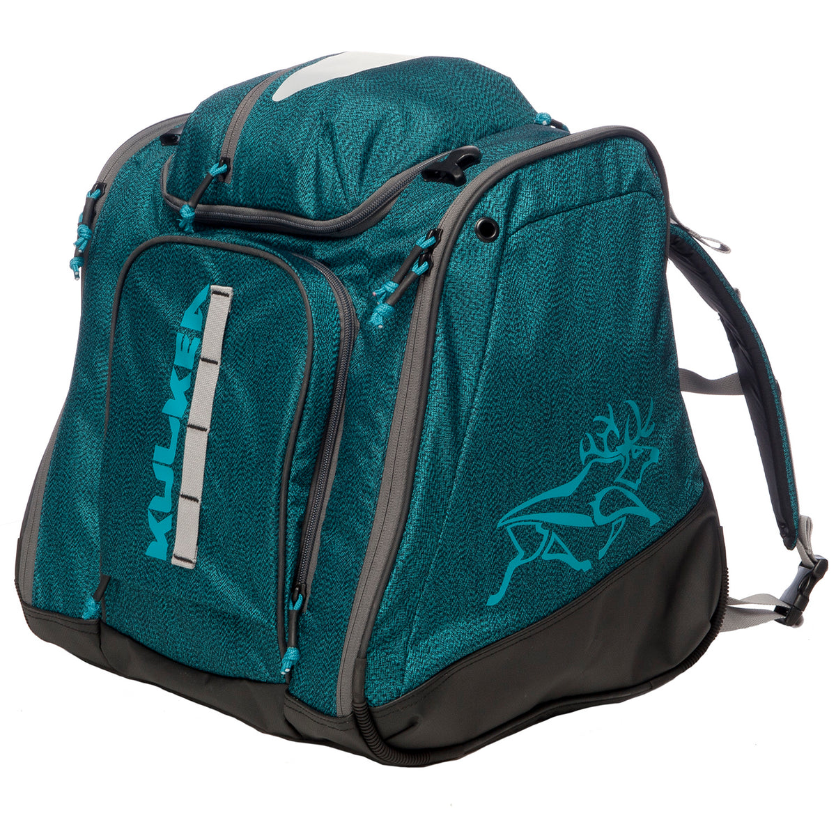 Kulkea Powder Trekker Boot Bag Teal/Grey Front View