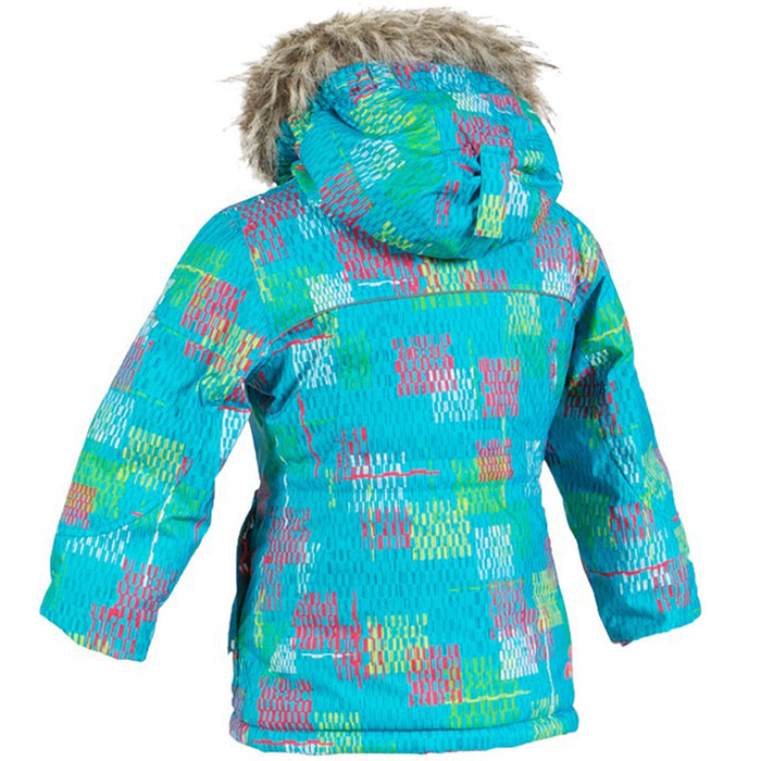 Jupa Maya Jacket - Girls' Blue Jay Bird Print/Melon D'eau Back View
