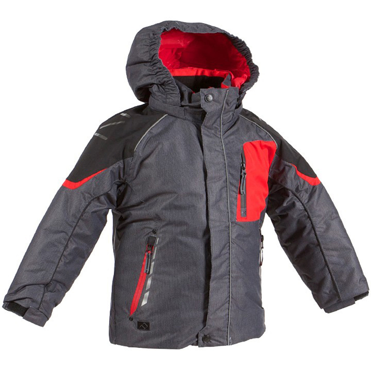 Jupa Aleksander Jacket - Boy's Dark Grey Mix Print Front View