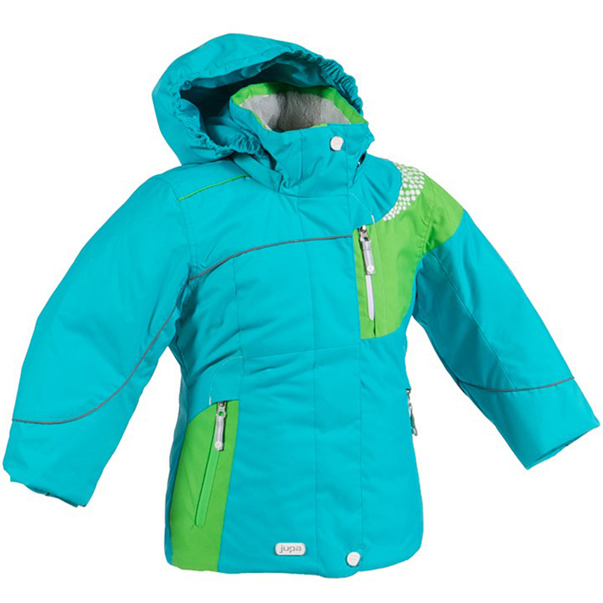 Jupa Aleksandra Jacket - Girl's Blue Jay Bird/Parrot Front View