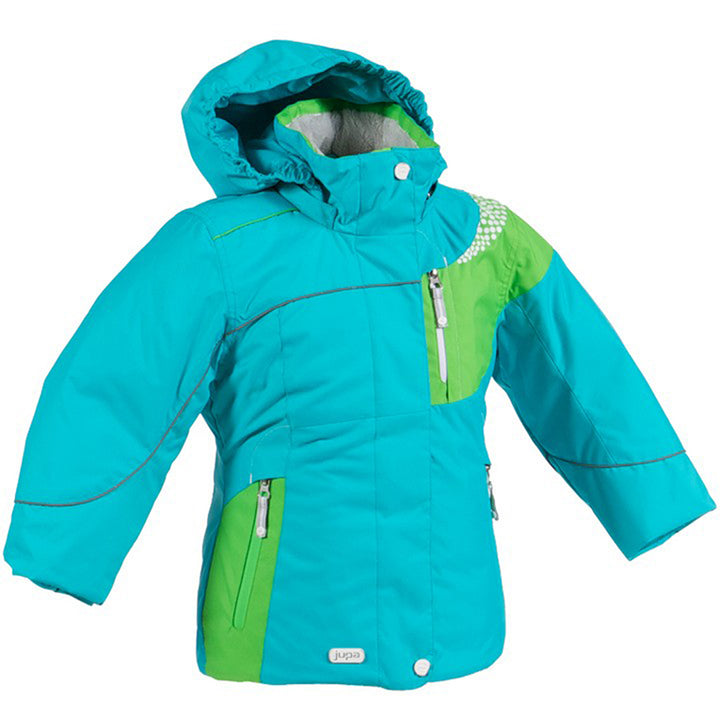 Jupa Aleksandra Jacket - Girl's Blue Jay Bird/Parrot Front View