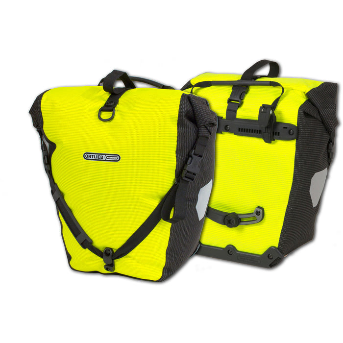 Ortlieb Back Roller Hi-Vis Panniers Neon Yellow/Black Reflex Back View