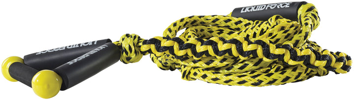Liquid Force 9" Handle + Coiled Surf Rope Yellow/Black Front View