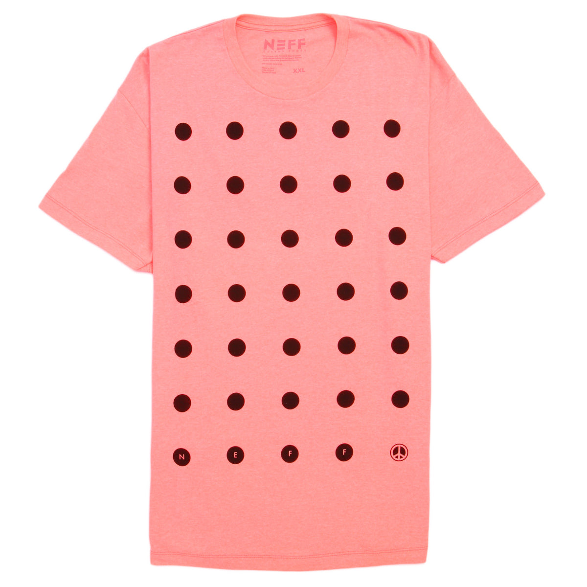 Neff Polka T Shirt Peach Heather Front View