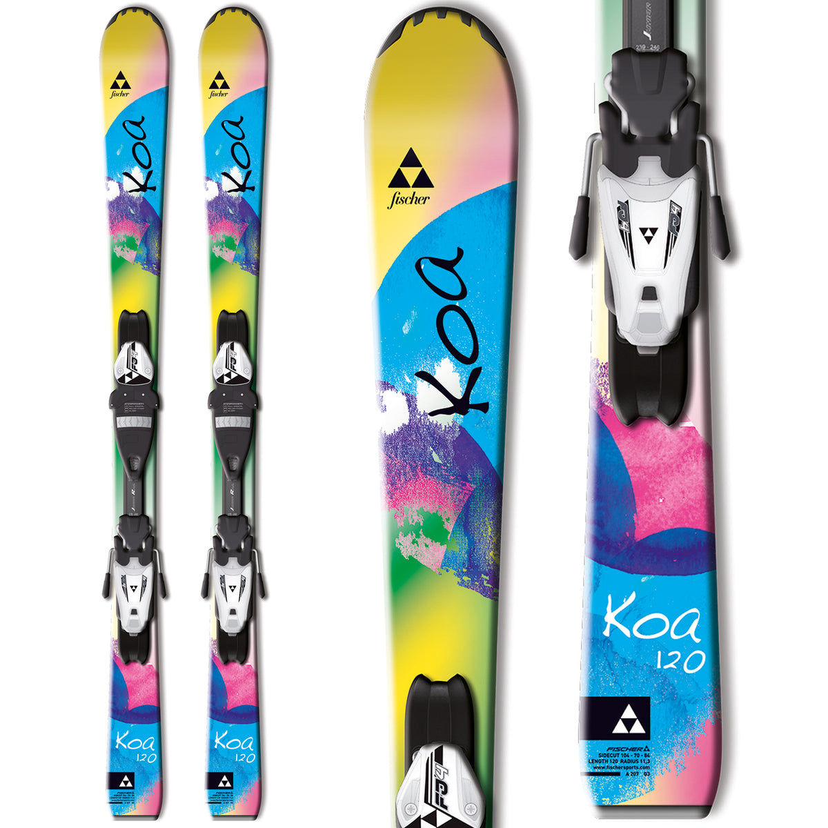 Fischer Koa Jr. Skis + FJ4 AC Jr Rail Bindings - Big Girls' 2015