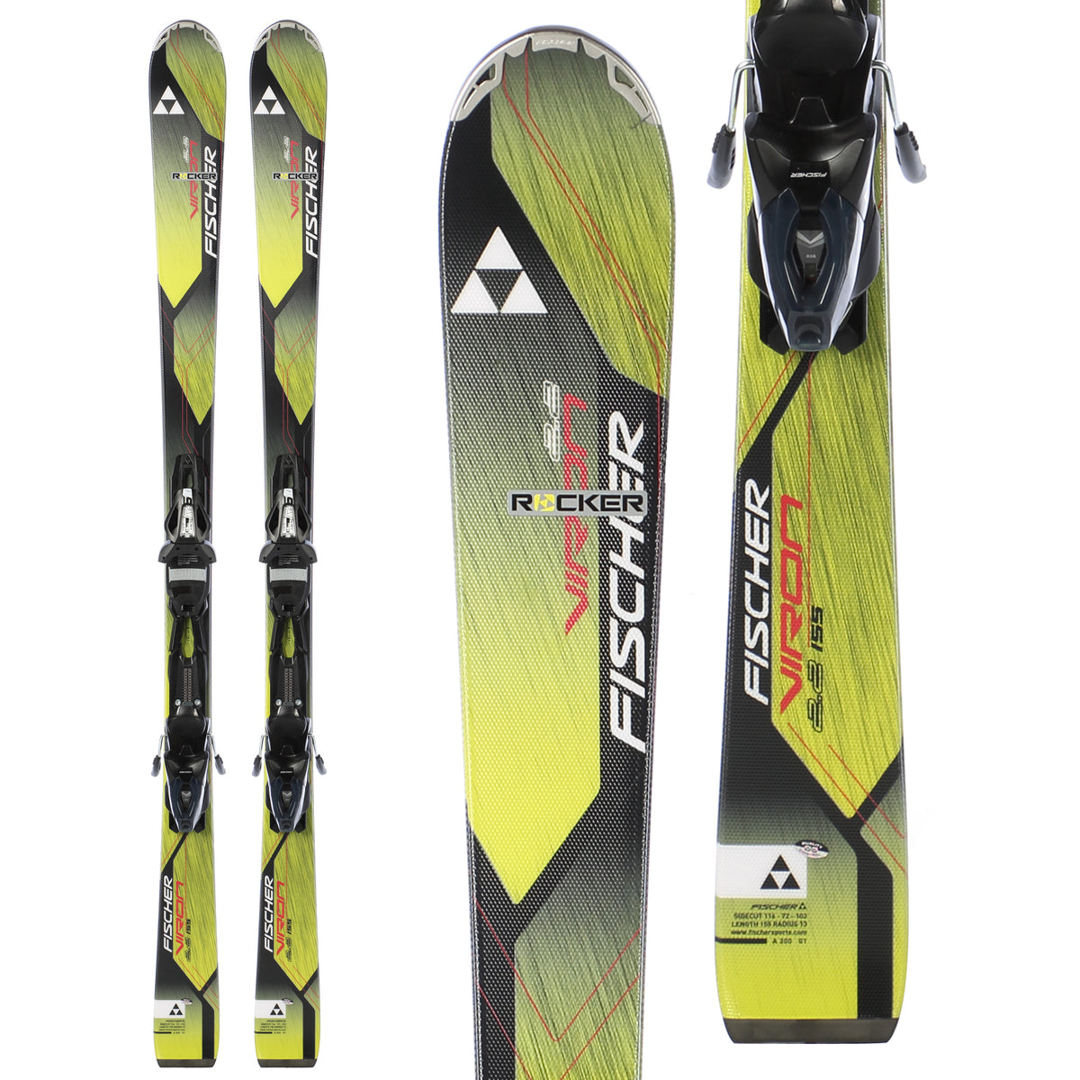 Fischer Viron 2.2 Skis + RS10 Powerrail Bindings 2015