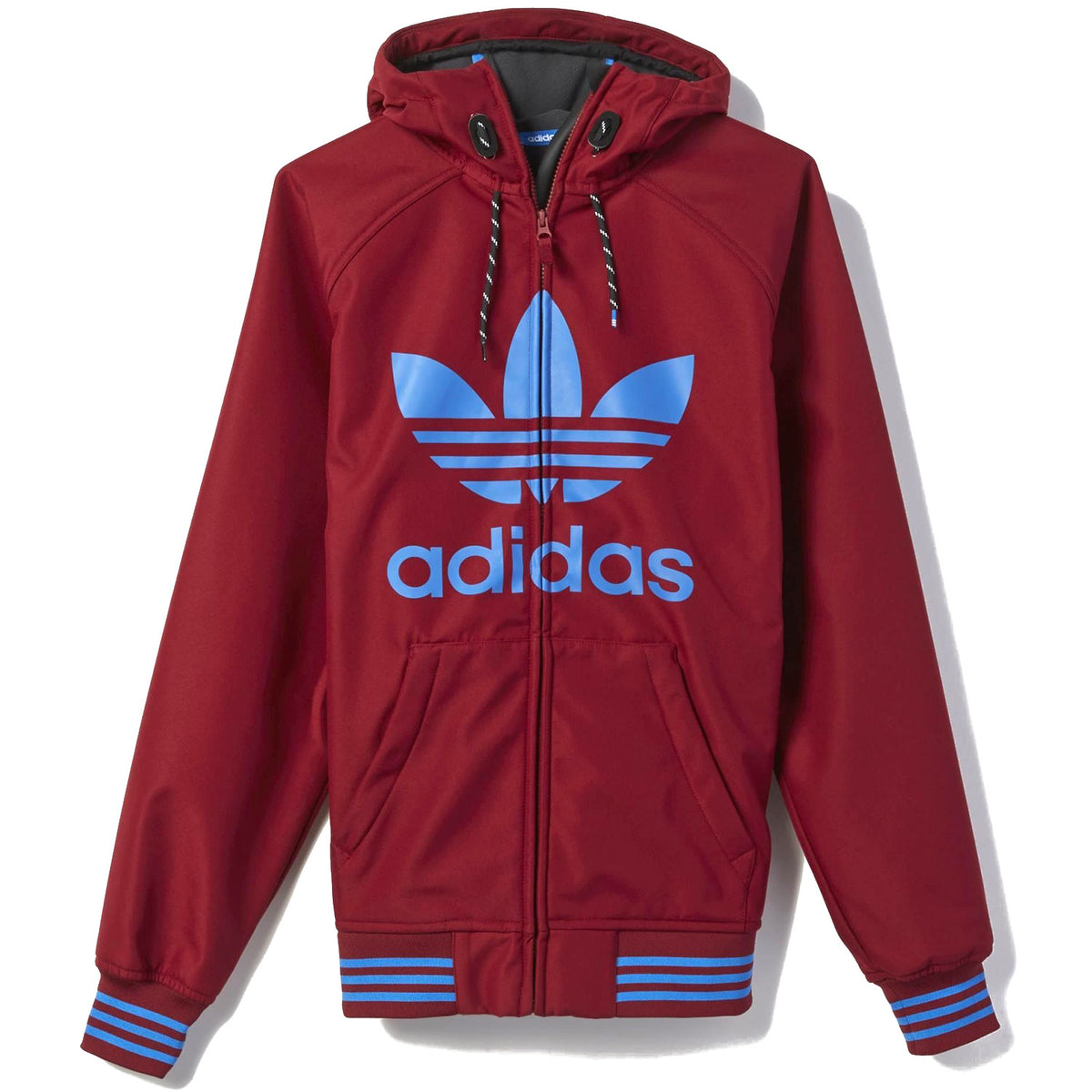 Adidas Greeley Softshell Jacket Collegiate Burgundy Front View