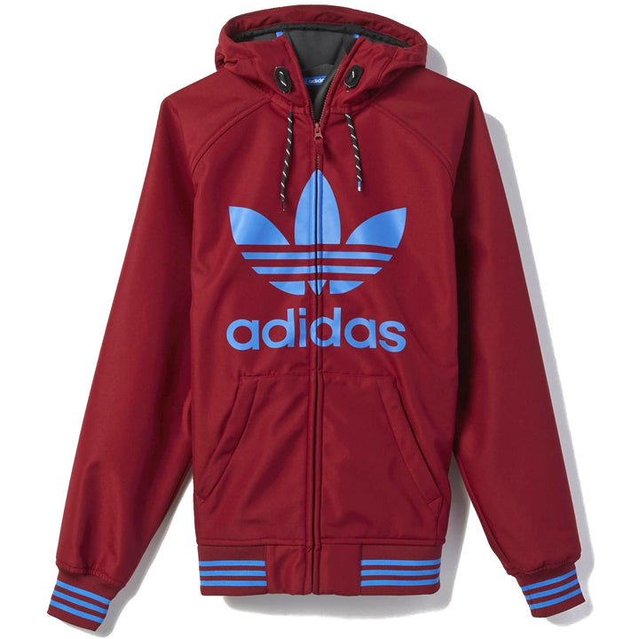Adidas Greeley Softshell Jacket Collegiate Burgundy Front View