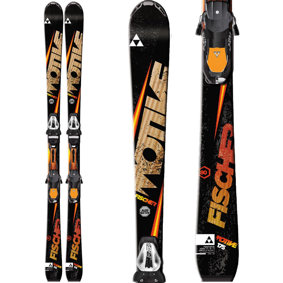 Fischer Motive 80 Skis + RSX 12 Powerrail Bindings 2015