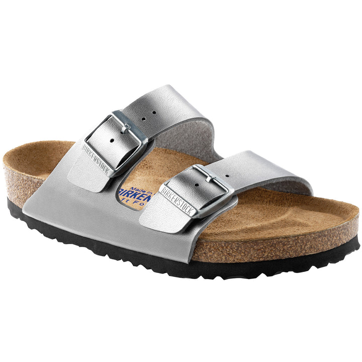 Birkenstock Arizona Birko-Flor Soft Footbed Sandals - Women's Silver
