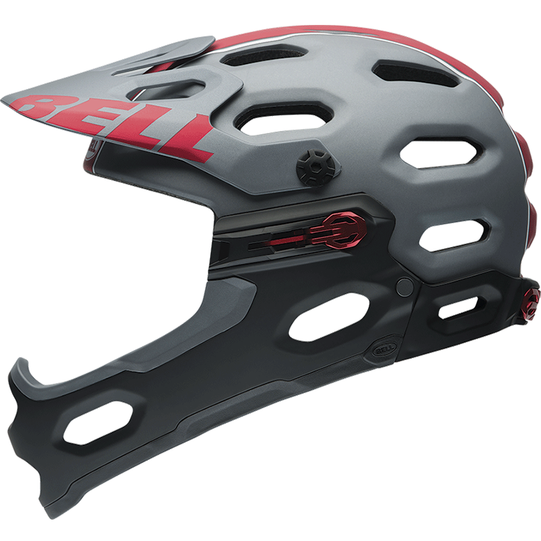 Bell Super 2R Bike Helmet Matte Titanium/Red Viper