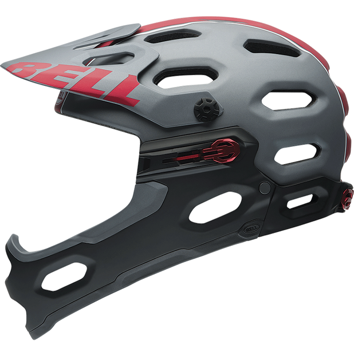 Bell Super 2R Bike Helmet Matte Titanium/Red Viper