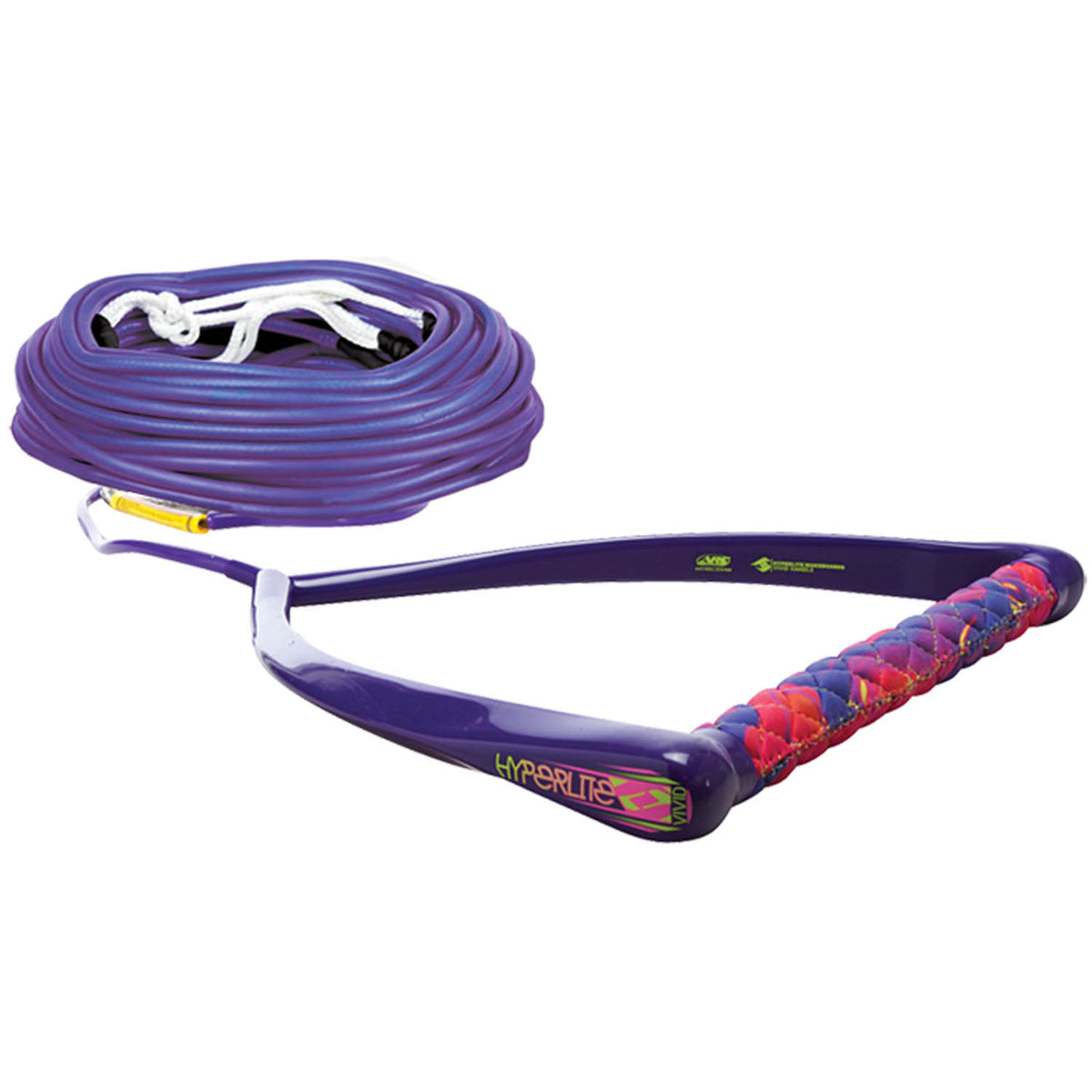 Hyperlite Vivid Wakeboard Handle + 70ft Mainline Purple