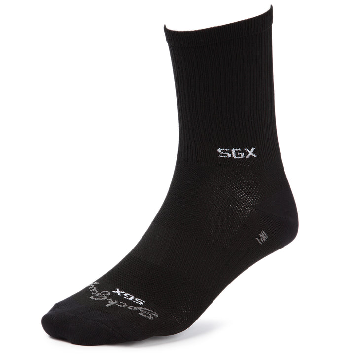 SockGuy SGX6 Black Socks Black Front View