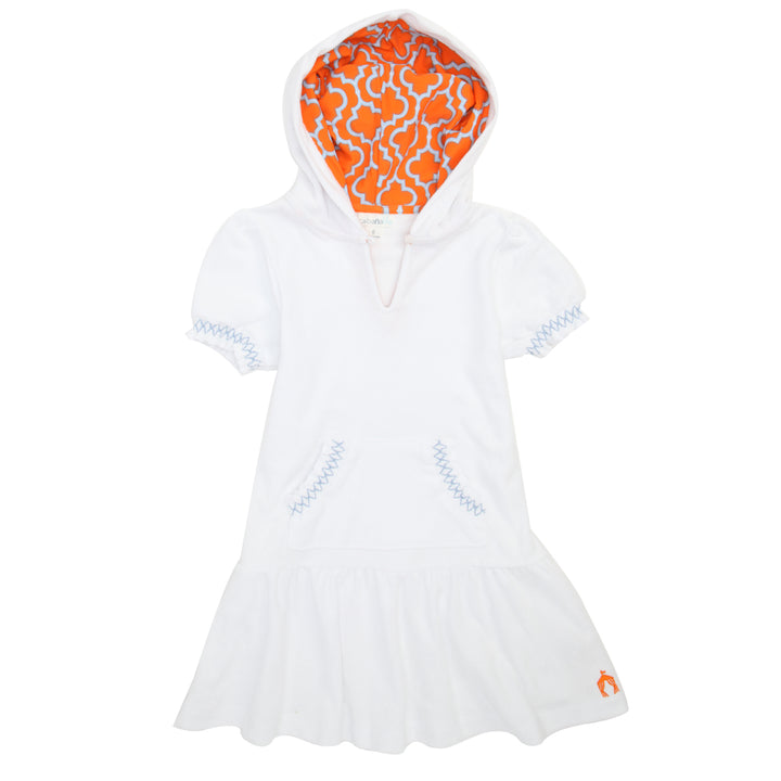 Cabana Life Summer Sky Swimsuit + Terry Cover Up Set (Ages 4-7) - Little Girls' Orange Print