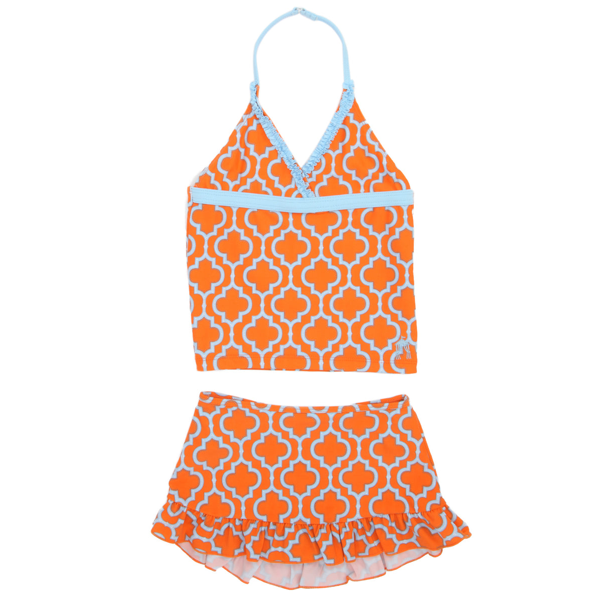 Cabana Life Summer Sky Swimsuit + Terry Cover Up Set (Ages 4-7) - Little Girls' Orange Print